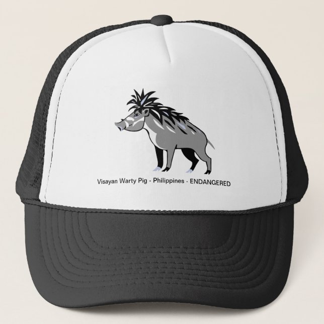 Wildlife - Cool Visayan Warty PIG - Warthog -  Trucker Hat (Front)