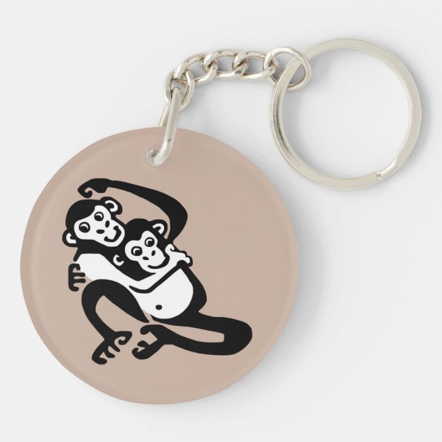 Wildlife - Cute BONOBO - Chimpanzee  - Nature -  Key Ring (Back)