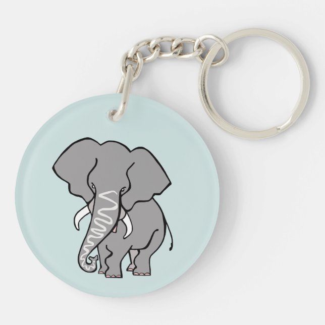 Wildlife -Cute ELEPHANT-Endangered animal - Africa Key Ring (Back)