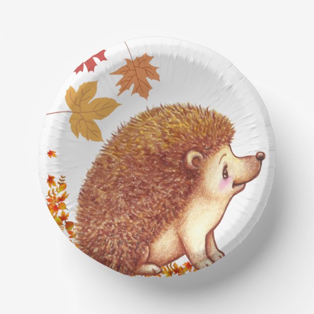 Wildlife - Cute hedgehog paper plate Thanksgiving (Front)