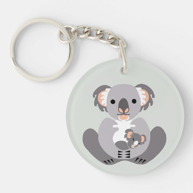 Wildlife - Cute Koala - Nature - Endangered animal Key Ring (Front)