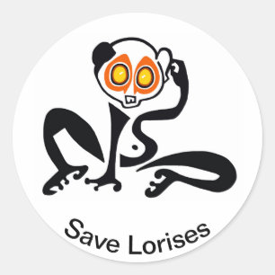 Wildlife - Cute Save LORISES- Nature -Sticker Classic Round Sticker