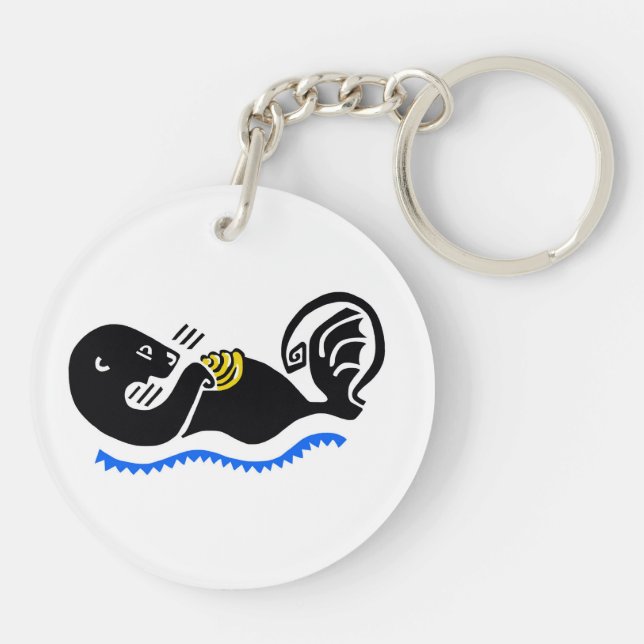 Wildlife - Cute Sea OTTER- Nature - Key Ring (Back)