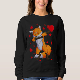 Wildlife Dab Animals Dabbing Fox Valentine's Day k Sweatshirt