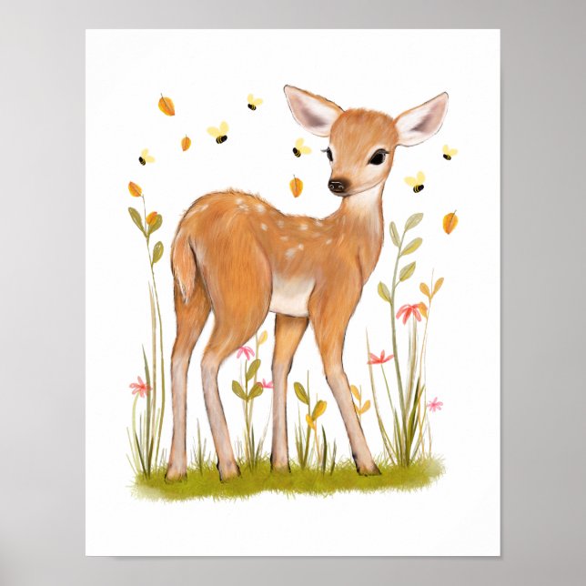 Wildlife Deer and Bee Poster (Front)