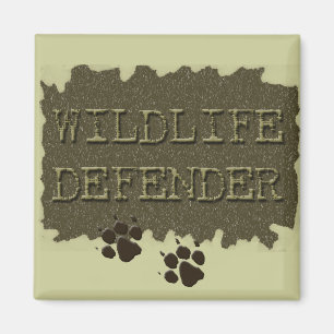 wildlife defender with pawprints magnet