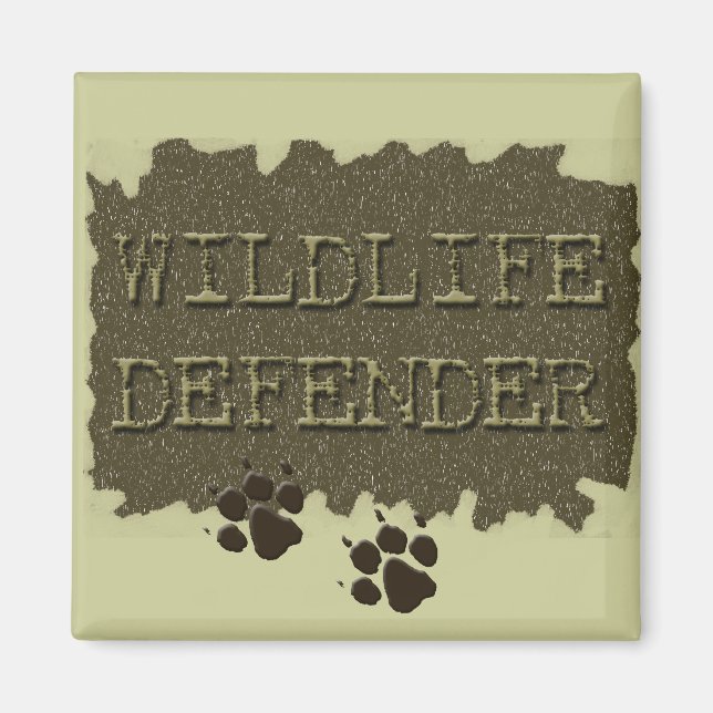 wildlife defender with pawprints magnet (Front)