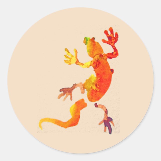 Wildlife eco gecko lizard reptile classic round sticker (Front)