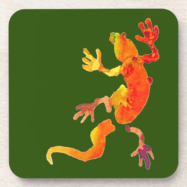 Wildlife eco gecko lizard reptile coaster (Front)