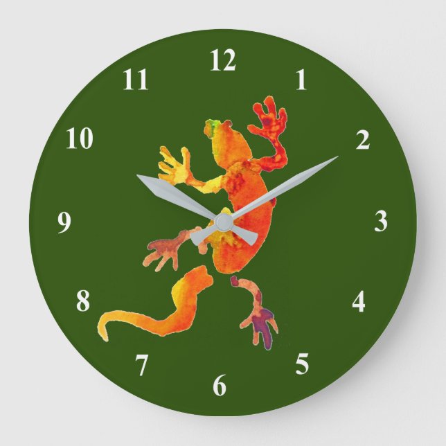 Wildlife eco gecko lizard reptile large clock (Front)