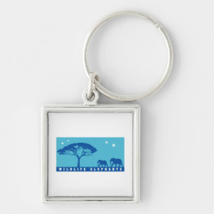 Wildlife Elephants Key Ring