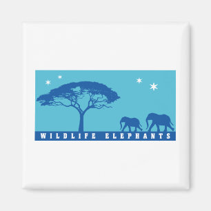 Wildlife Elephants Magnet
