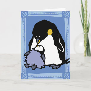 Wildlife Emperor Penguin Puzzle Greeting Card