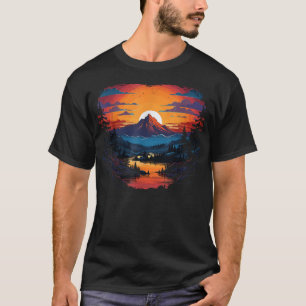 Wildlife Forest Nature Trees Retro Outdoors Mounta T-Shirt