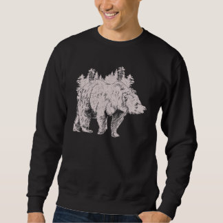 Wildlife Forest Trees Outdoor Animal Grizzly Bear  Sweatshirt