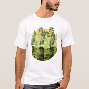 Wildlife Forest Trees Reflection Outdoors Nature T-Shirt