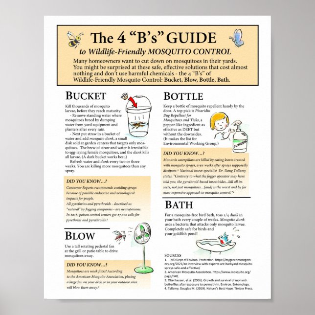  Wildlife Friendly Mosquito Solutions  Poster (Front)