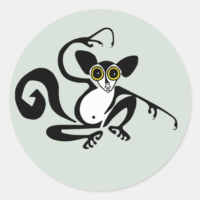 Wildlife  - Graphic AYE-AYE  - Primate - Lemur Classic Round Sticker (Front)