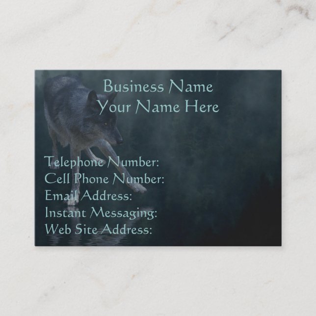 Wildlife Grey Wolf Animal-lover design Business Card (Front)