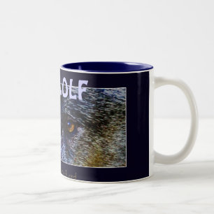 Wildlife Grey Wolf Animal-lover design Two-Tone Coffee Mug