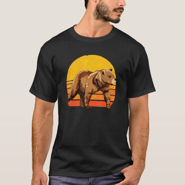 Wildlife Grizzly Bear  Retro Forest Animal Bear 1 T-Shirt (Front)