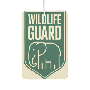 "Wildlife Guard" Minimalist Elephant Shield Emblem Car Air Freshener