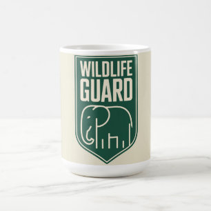 "Wildlife Guard" Minimalist Elephant Shield Emblem Coffee Mug