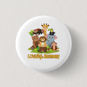Wildlife Harmony for animal lover 3 Cm Round Badge