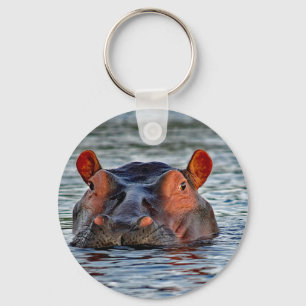 Wildlife Hippo Water Photo Key Ring