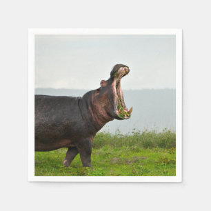Wildlife Hippopotamus Photo Napkin