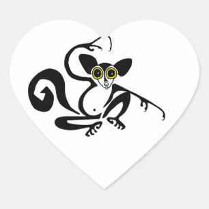 Wildlife - I love AYE-AYES -Primate -Madagascar Heart Sticker