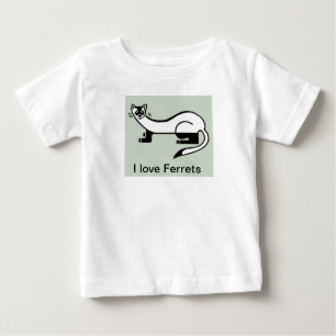 Wildlife -I love FERRETS - Endangered animal  -  Baby T-Shirt
