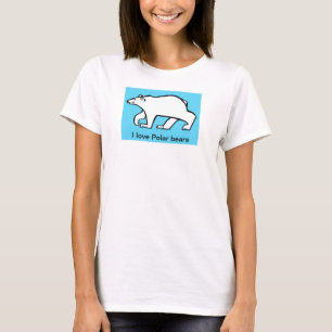 Wildlife - I love POLAR BEARS - Animal graphic - T-Shirt