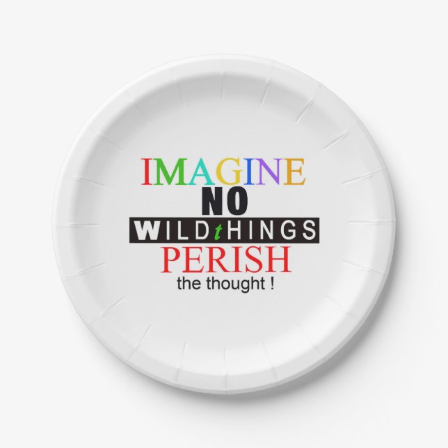 Wildlife - IMAGINE - Conservation - Wild animals Paper Plate (Front)
