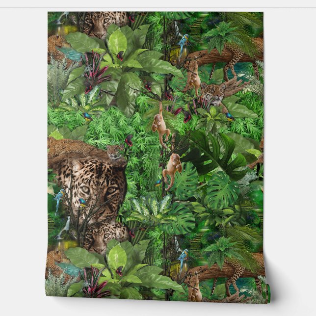 Wildlife Jungle Plants & Animals Wallpaper (Unrolling)