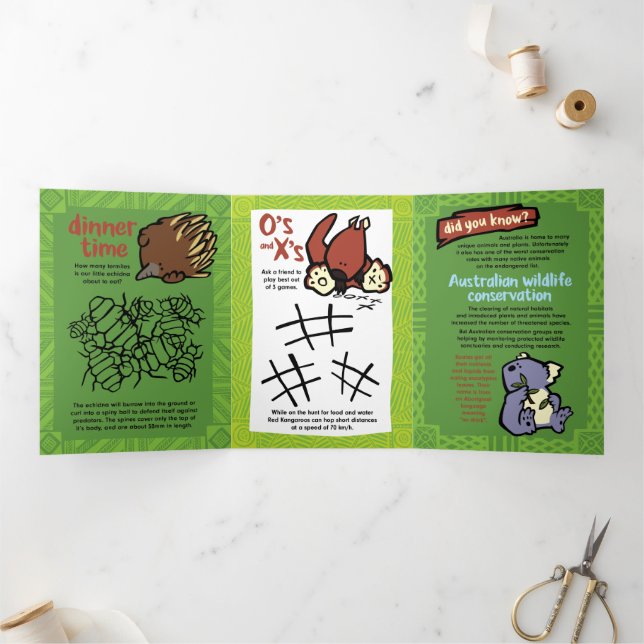 Wildlife Kanagroo Puzzle Greeting Card Trifold  (Inside)