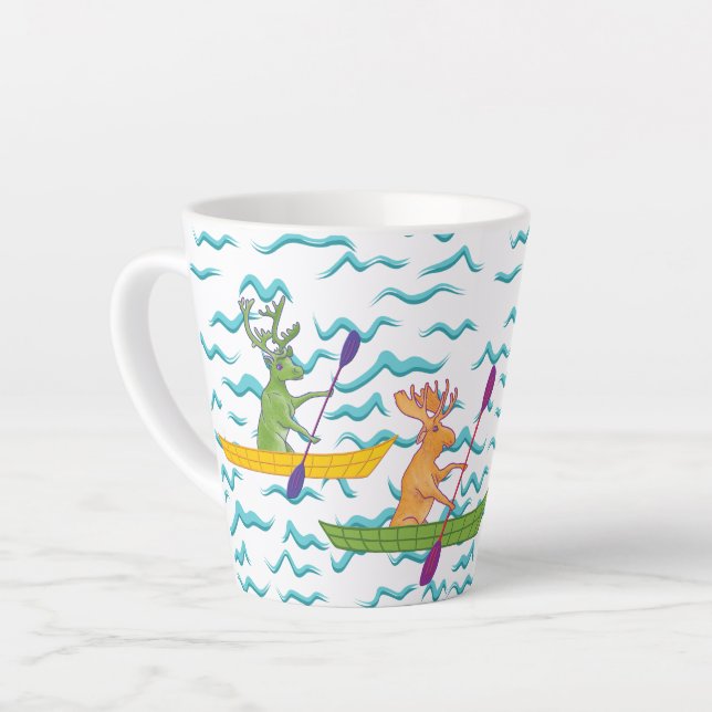 Wildlife Kayakers Latte Mug (Left Angle)