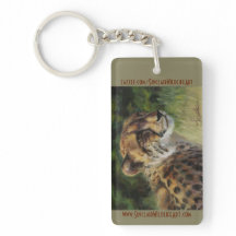 Wildlife Key Chain with Cheetah and Hippo