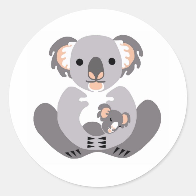Wildlife - KOALA -Animal lover - Australia - Classic Round Sticker (Front)