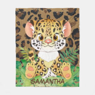 Wildlife leopard Baby Fleece Blanket