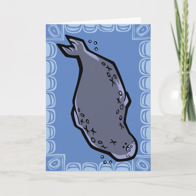 Wildlife Leopard Seal Puzzle Greeting Card (Front)