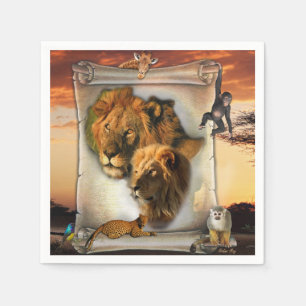 Wildlife Lion from Africa Napkin