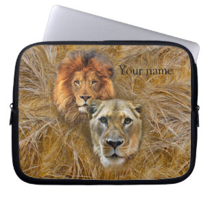 Wildlife- Lion & Lioness Laptop Sleeve