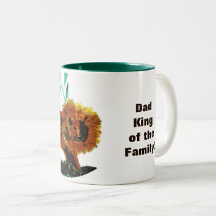 Wildlife Lion Personalised Dad Two-Tone Coffee Mug