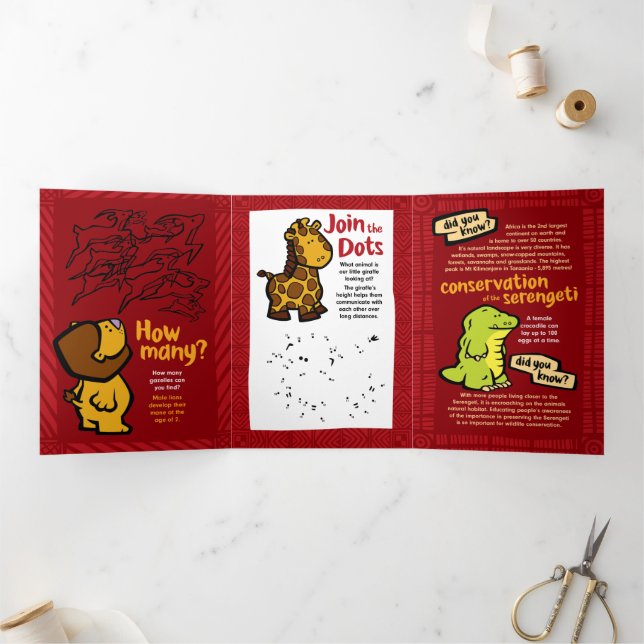 Wildlife Lion Puzzle Greeting Card Trifold  (Inside)