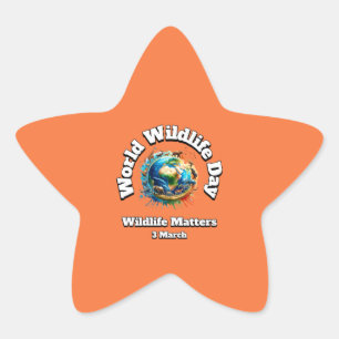 Wildlife Matters. World Wildlife Day (WWD) Star Sticker