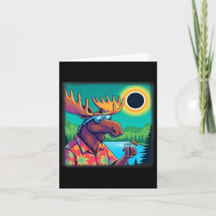 Wildlife Moose Watching Solar Eclipse Card