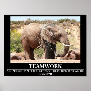 Wildlife Motivational Posters Elephant Teamwork