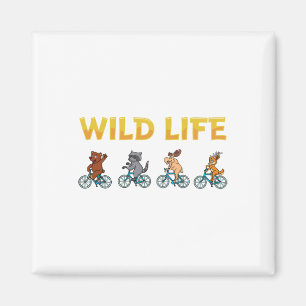 Wildlife Mountain Biking Shirt For Kids And Outdoo Magnet