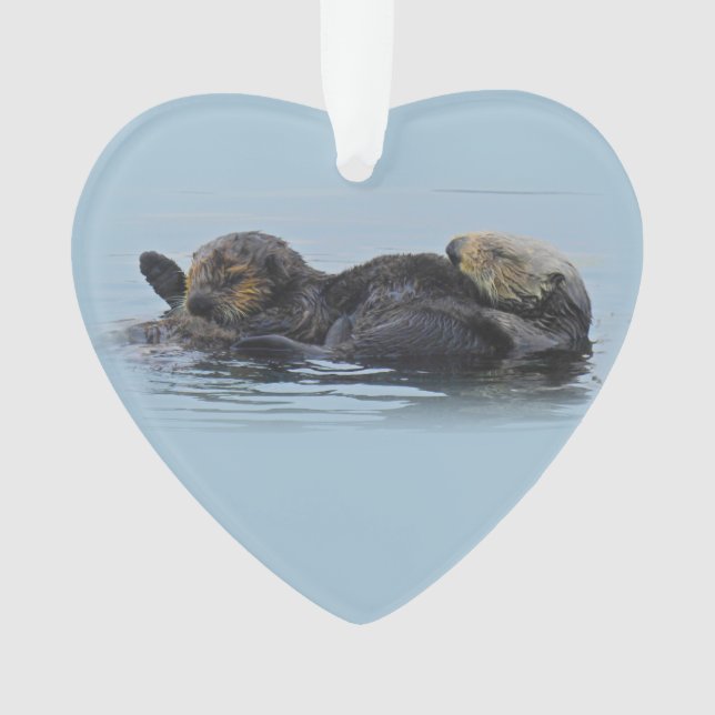 Wildlife ornament, marine life, sea otters ornament (Front)
